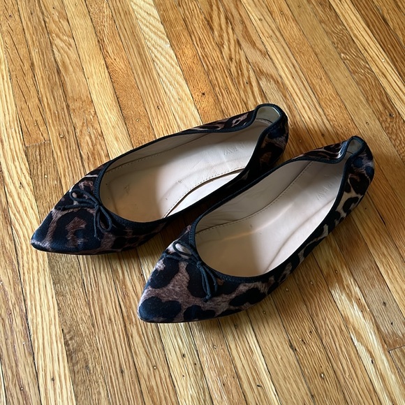 J.Crew Gemma Leopard Print Pointy Toe Flats Size 8.5 - Picture 3 of 9